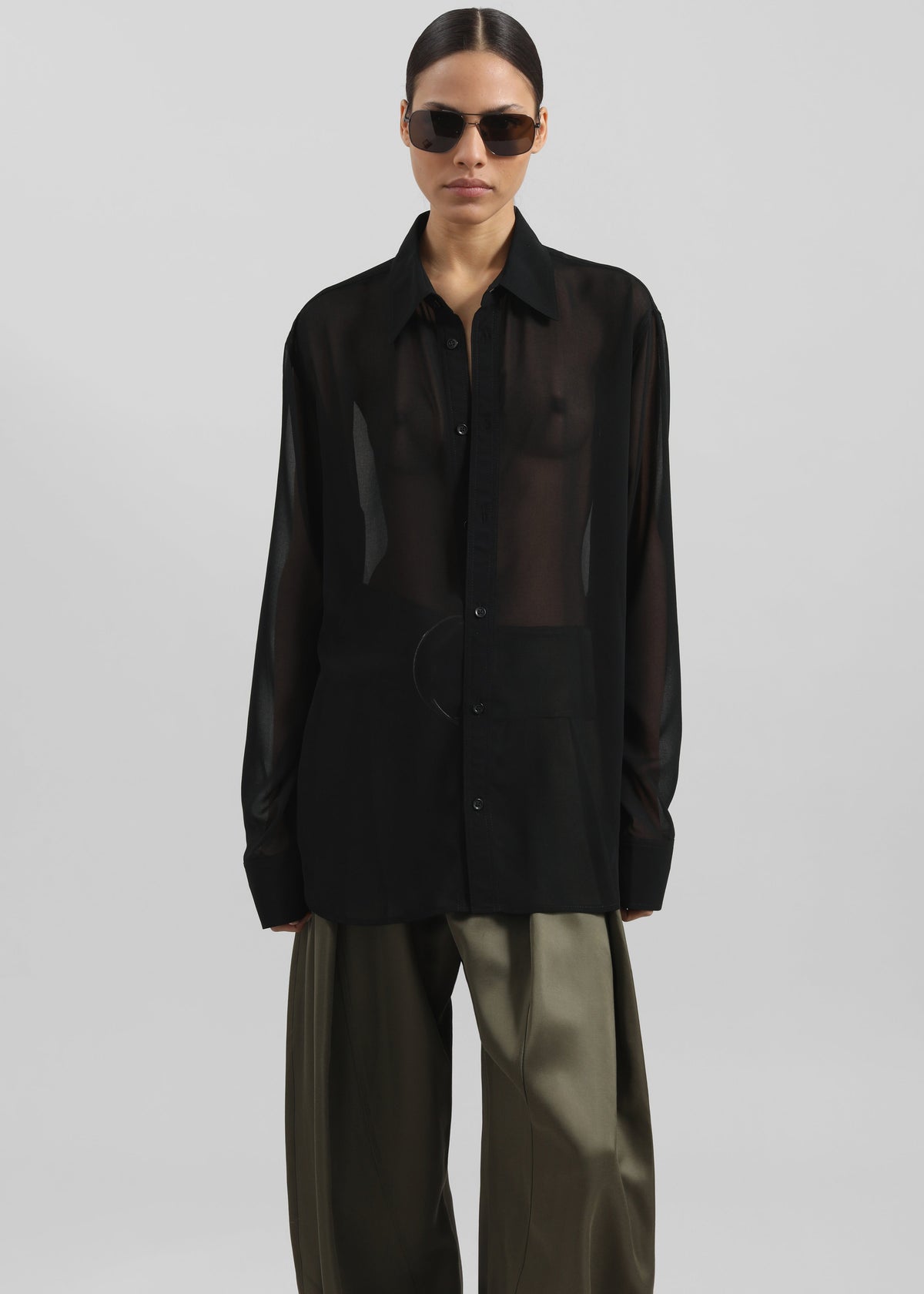 Louis Gabriel Nouchi Classic Transparent Shirt - Black - 2