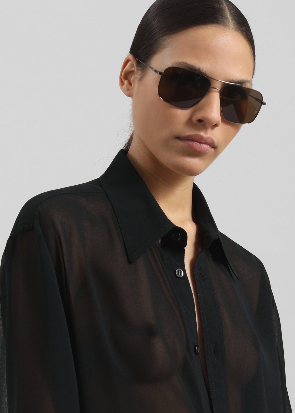 Louis Gabriel Nouchi Classic Transparent Shirt - Black - 4