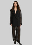 Louis Gabriel Nouchi 4-Button Double-Breasted Sheer Jacket - Black