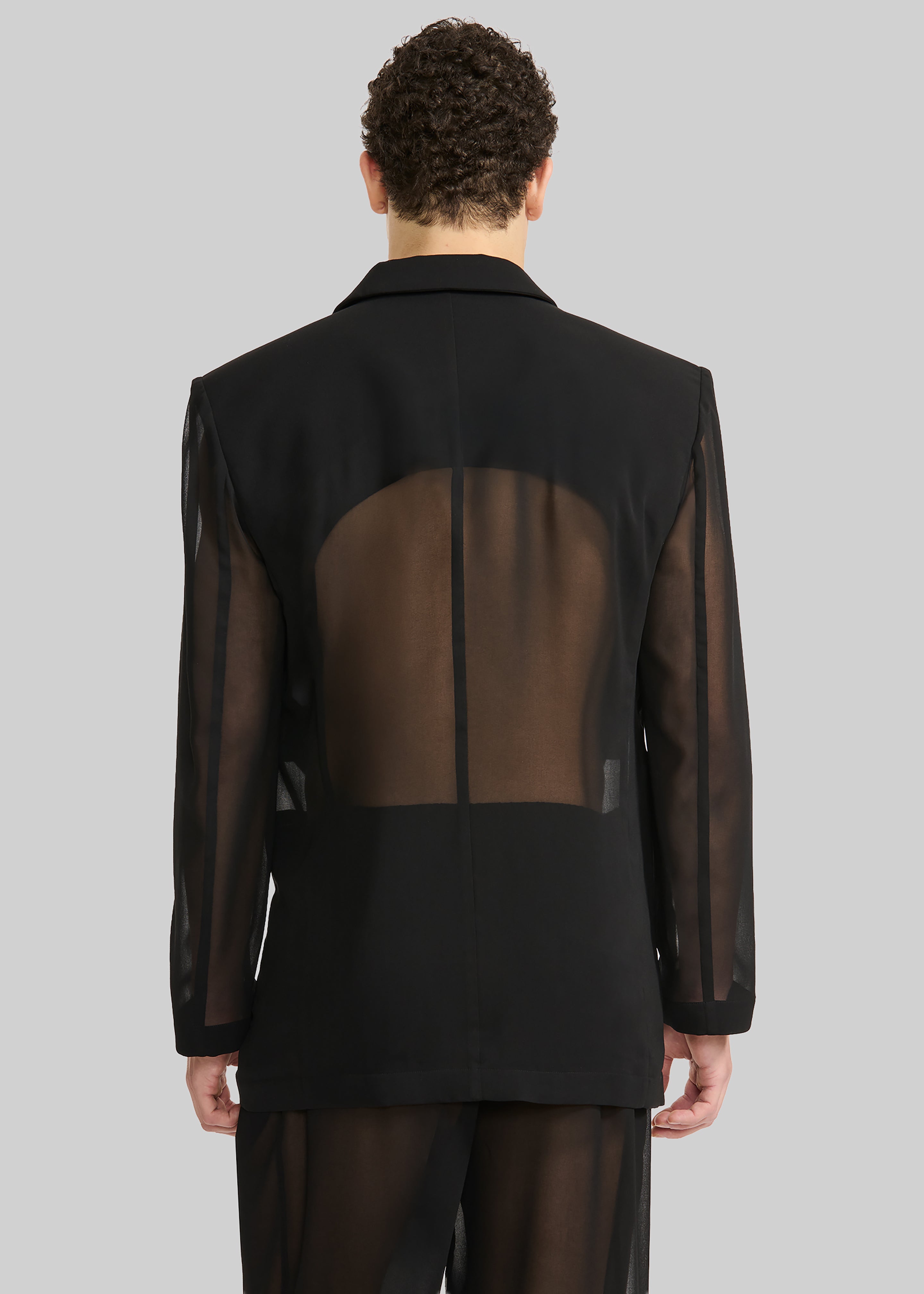 Louis Gabriel Nouchi 4-Button Double-Breasted Sheer Jacket - Black