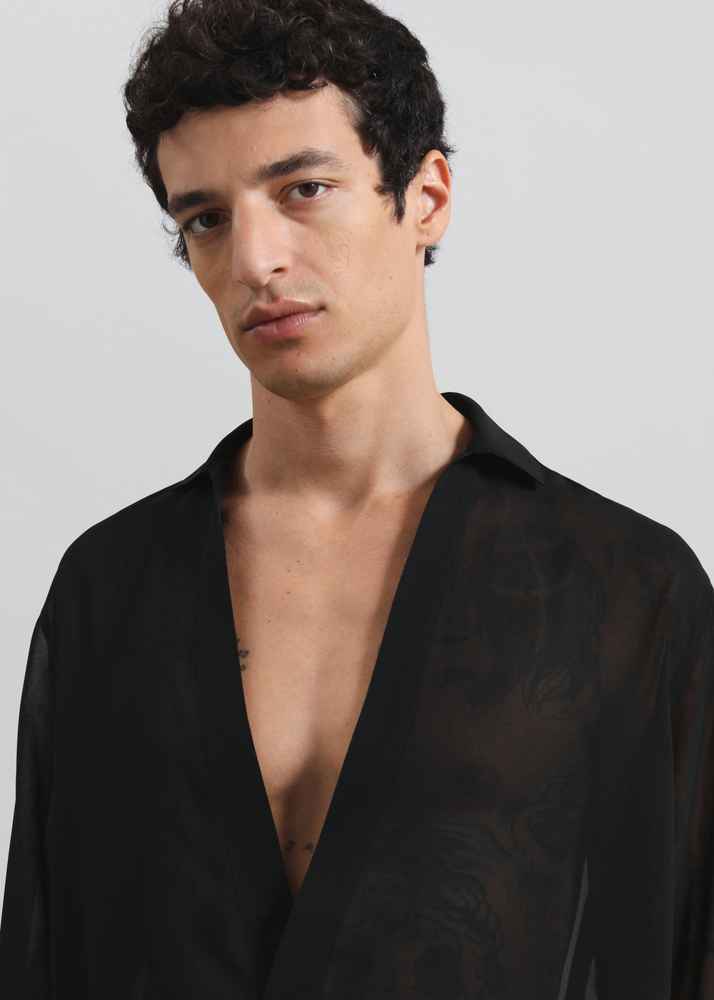Louis Gabriel Nouchi Transparent Vareuse Shirt - Black - 1