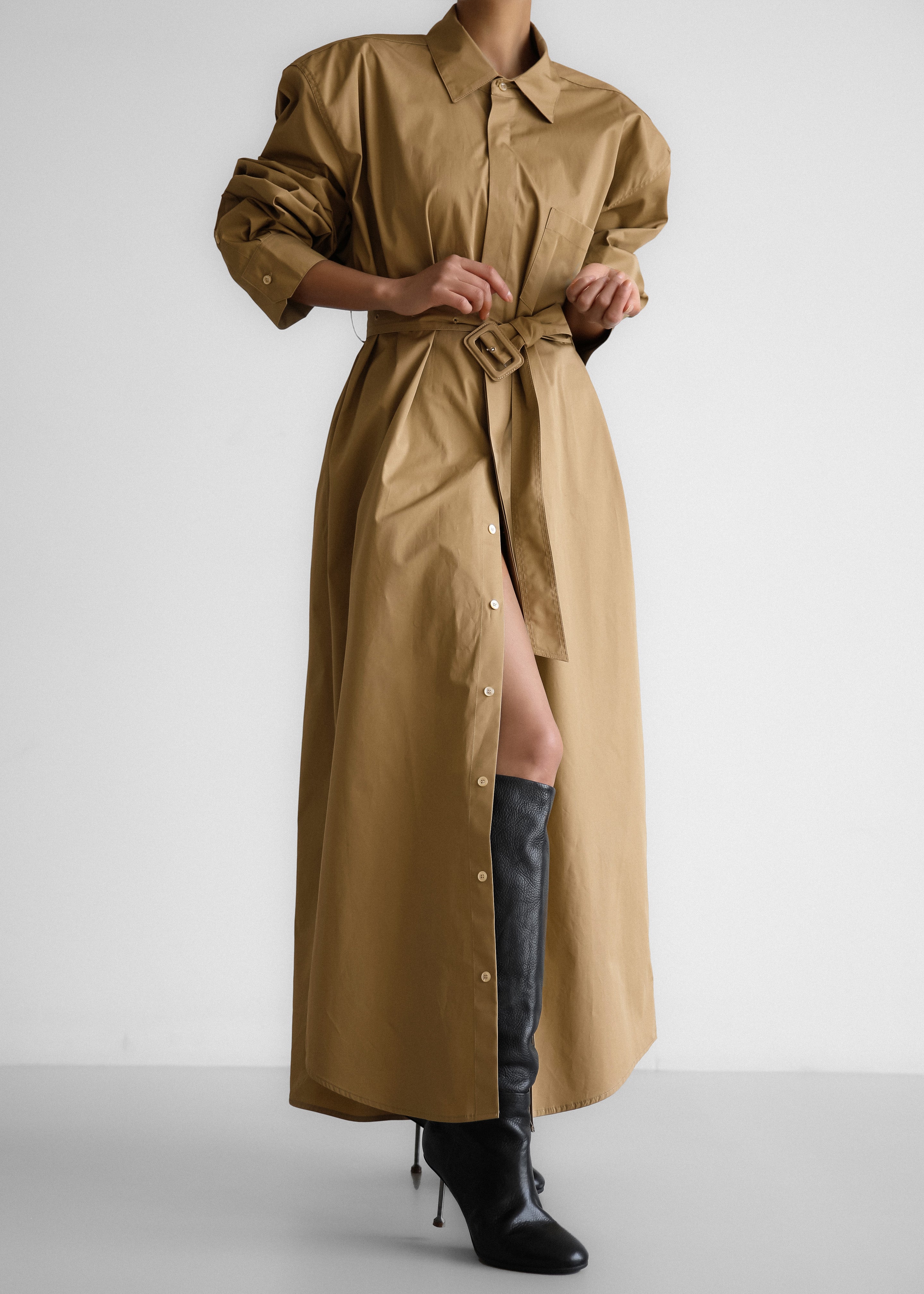 Louisa Trench Dress - Camel - 5