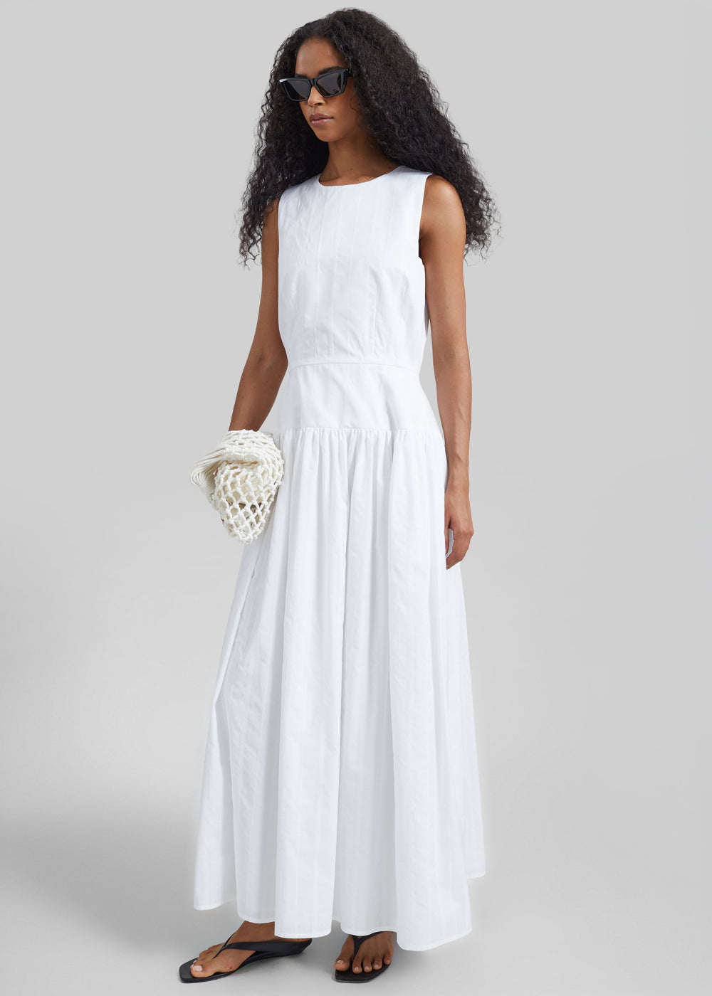 Loulou de Saison Ama Flared Dress - White/White