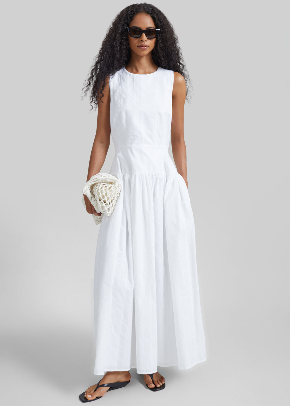 Loulou de Saison Ama Flared Dress - White/White - 1