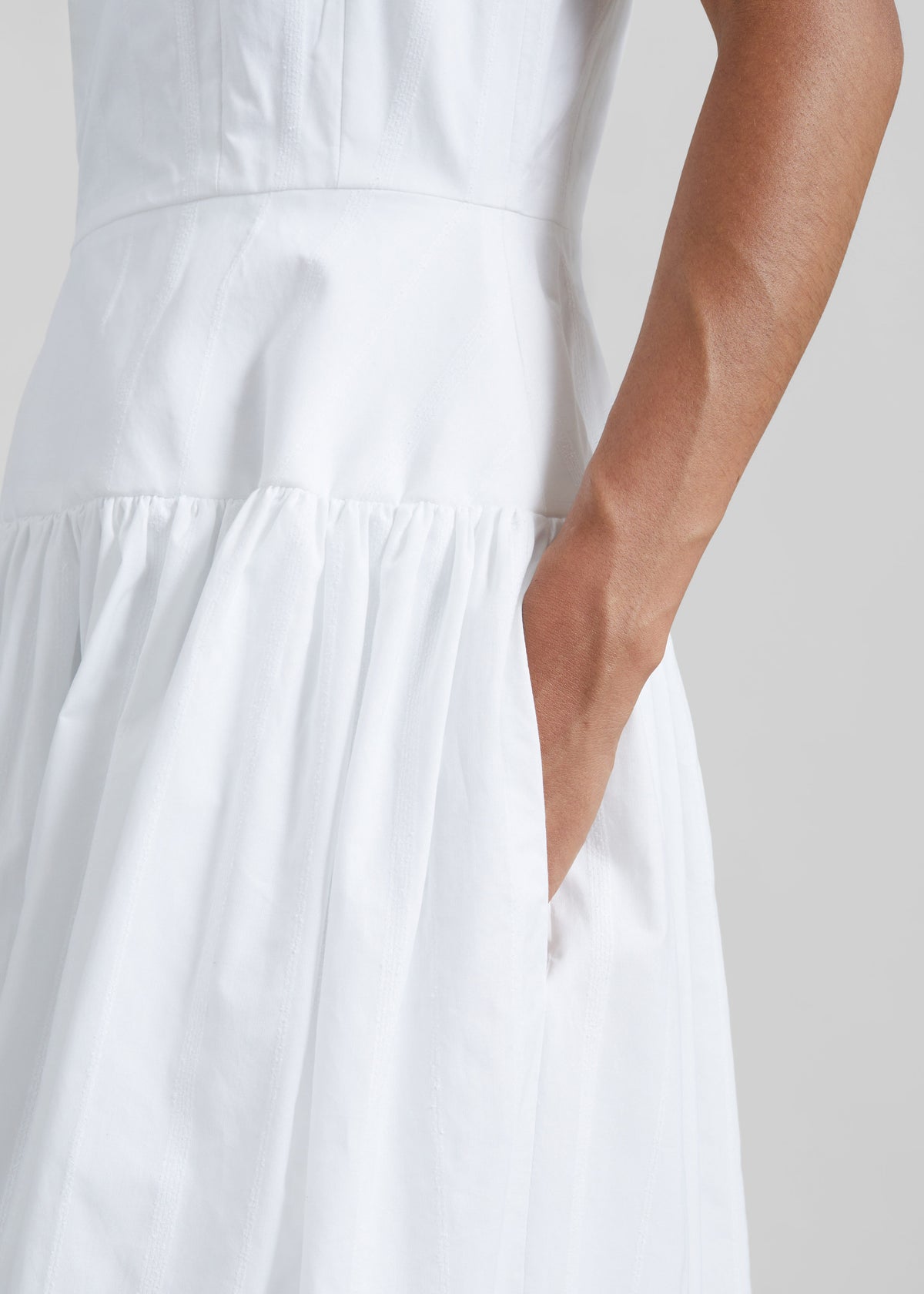 Loulou de Saison Ama Flared Dress - White/White - 4