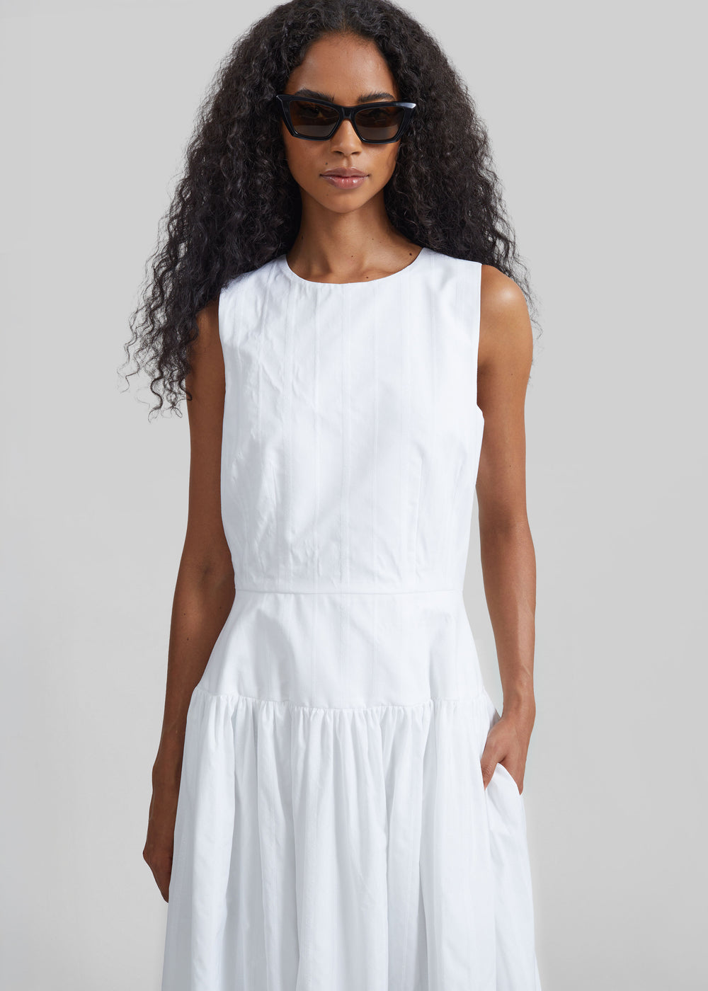 Loulou de Saison Ama Flared Dress - White/White - 1