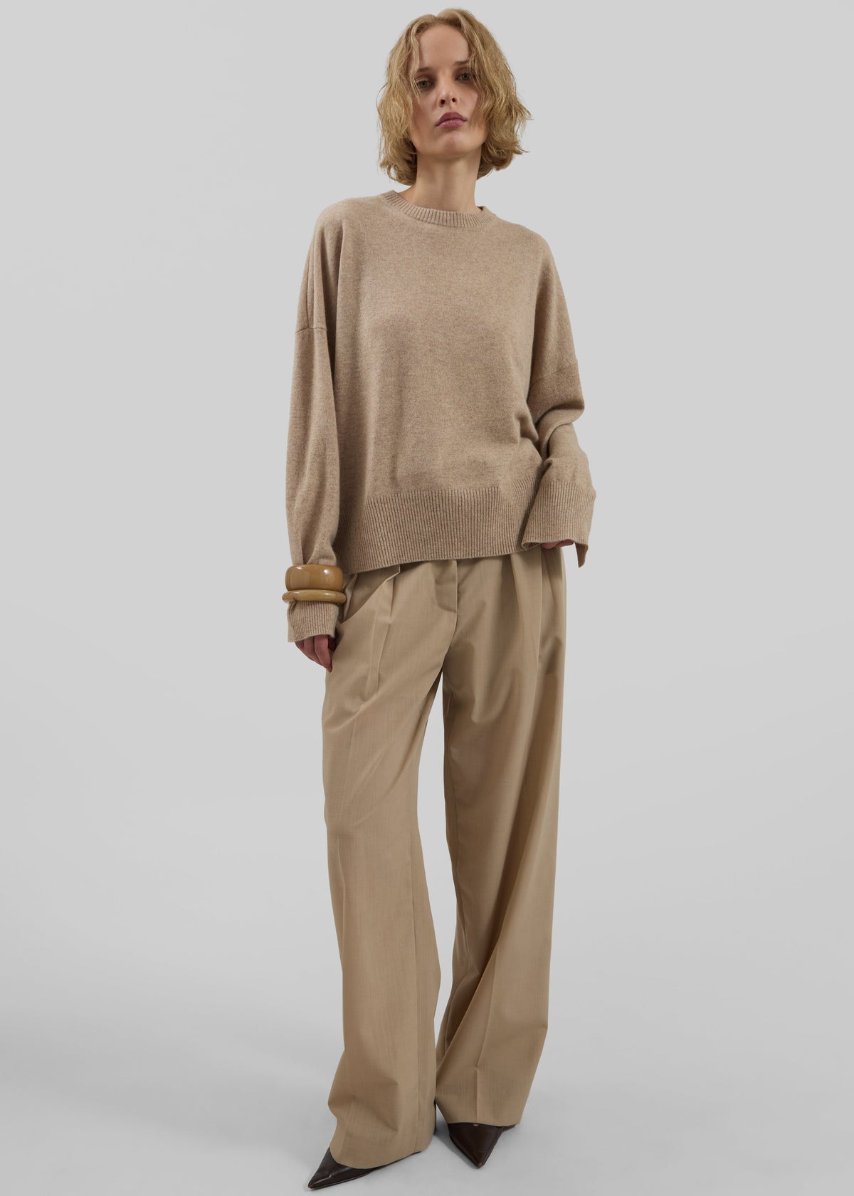 Loulou De Saison Anaa Cashmere Sweater - Beige Melange - 2