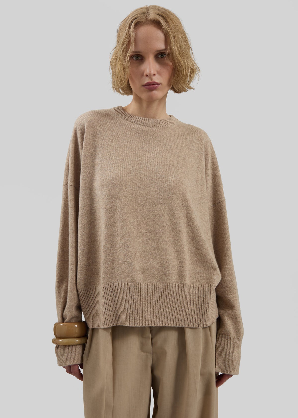 Loulou De Saison Anaa Cashmere Sweater - Beige Melange - 1