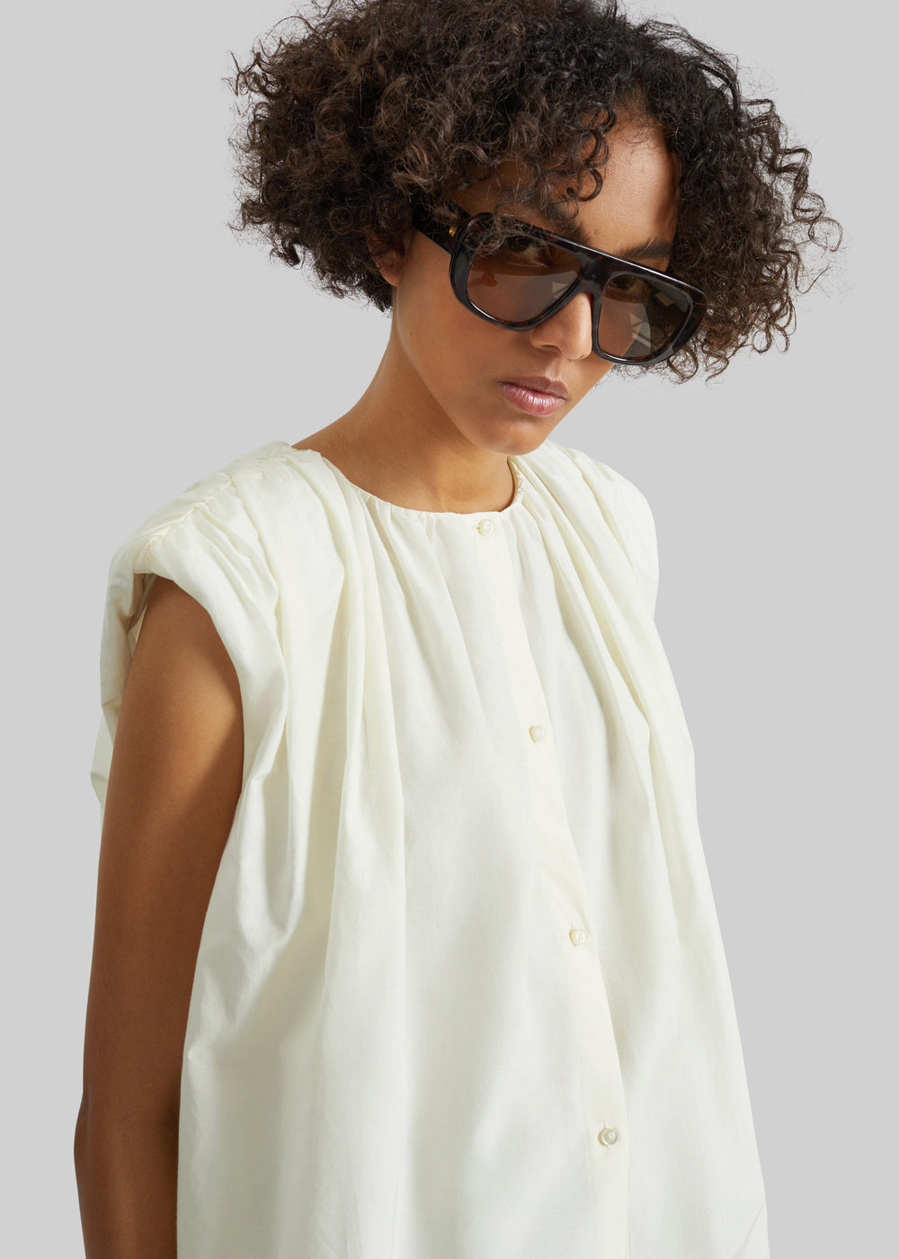 Loulou De Saison Anca Gathered Blouse - Ivory