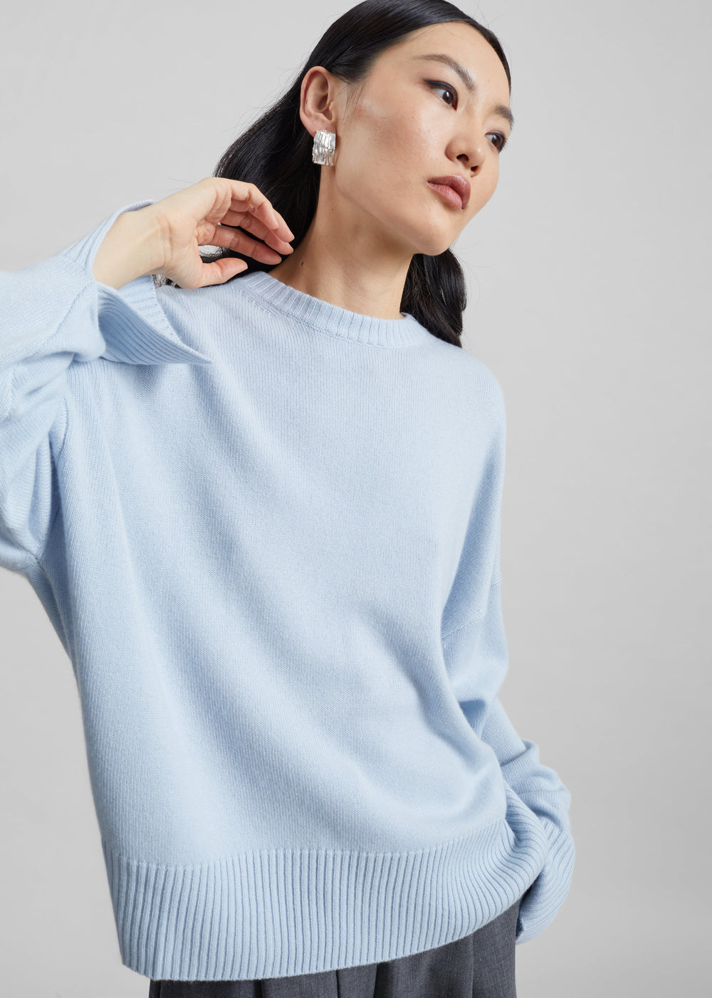 Loulou de Saison Anton Lds Crewneck Sweater - Light Blue - 1