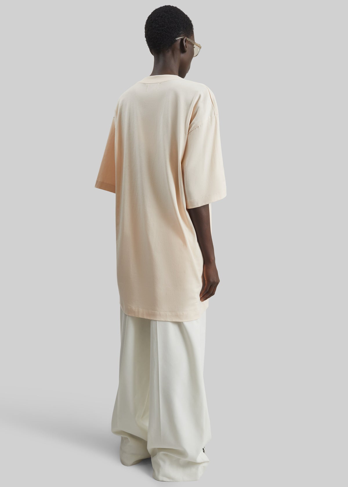 Loulou de Saison Ayaz Oversized T-Shirt Dress - Cream Rose - 5