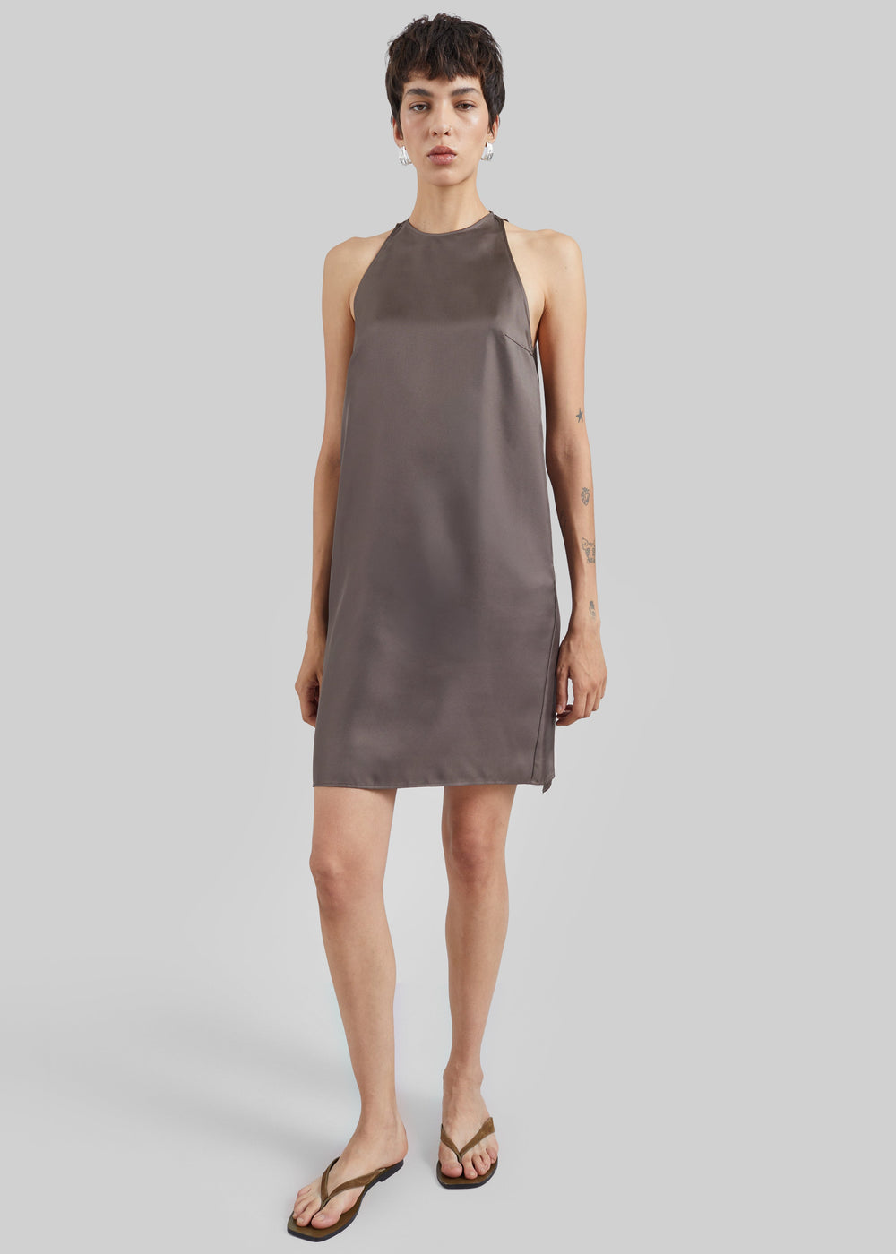 Loulou de Saison Bruna Cape Dress - Dark Brown