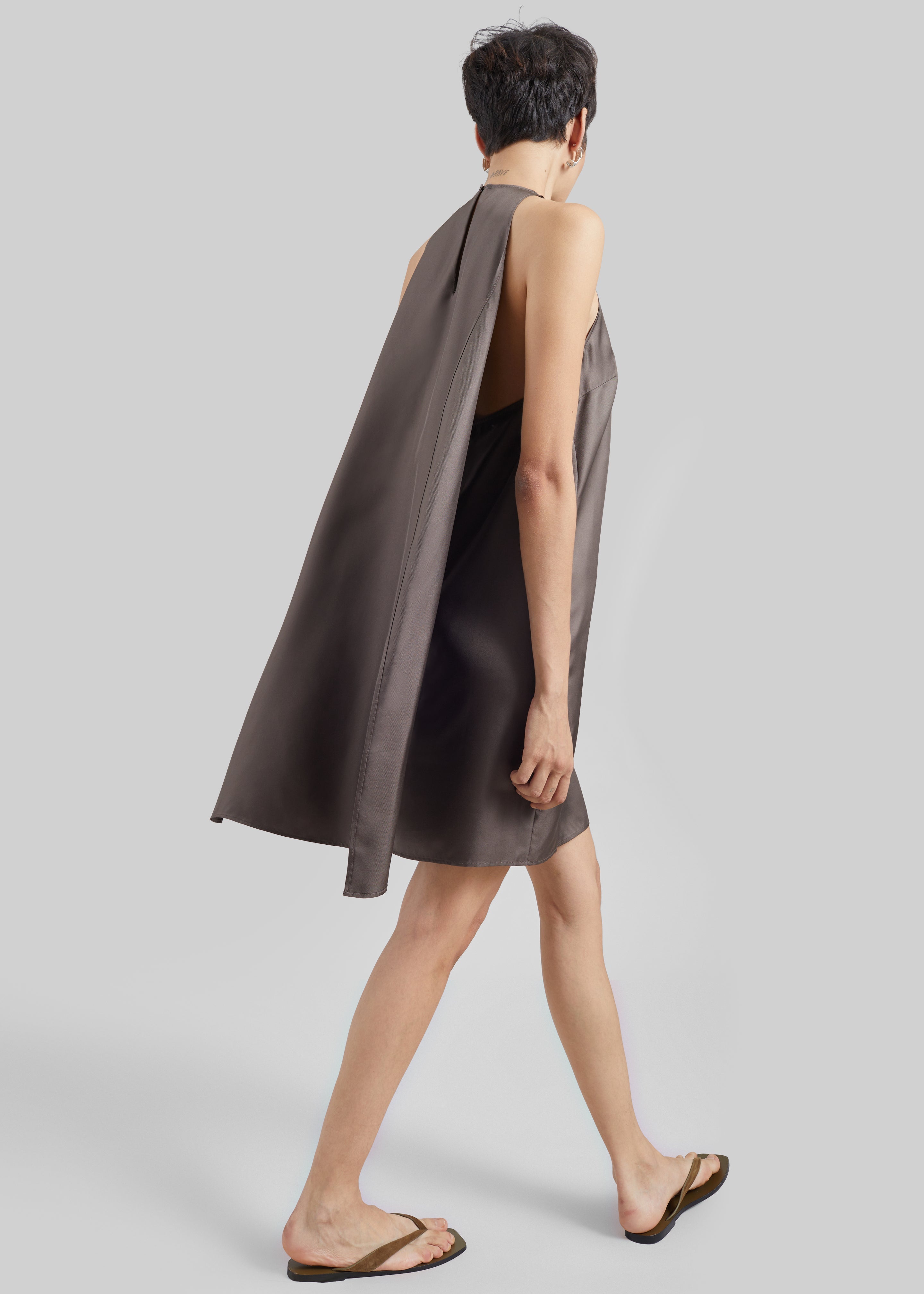 Loulou de Saison Bruna Cape Dress - Dark Brown - 2