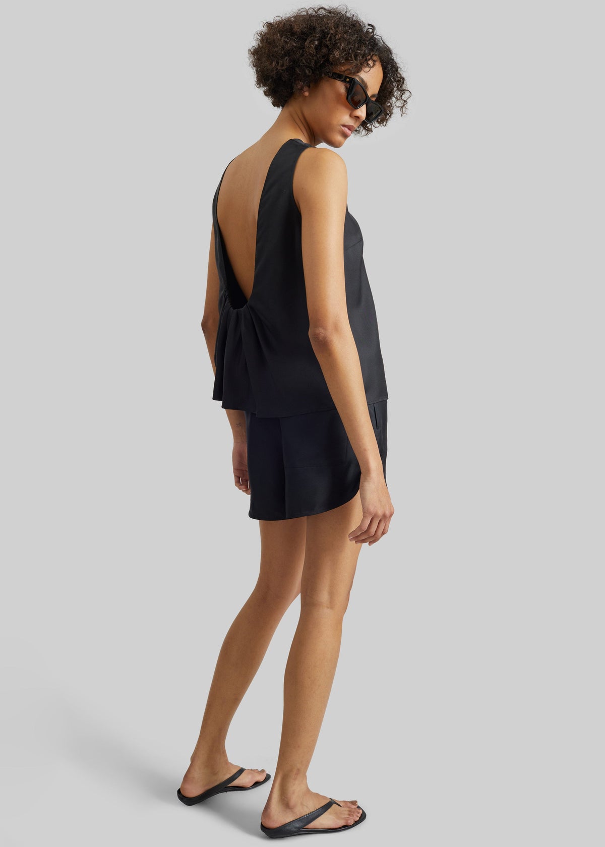 Loulou De Saison Cabo Elasticated Silk Shorts - Black - 6