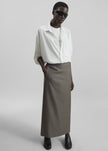 Loulou de Saison Cara Maxi Skirt - Dark Brown Melange
