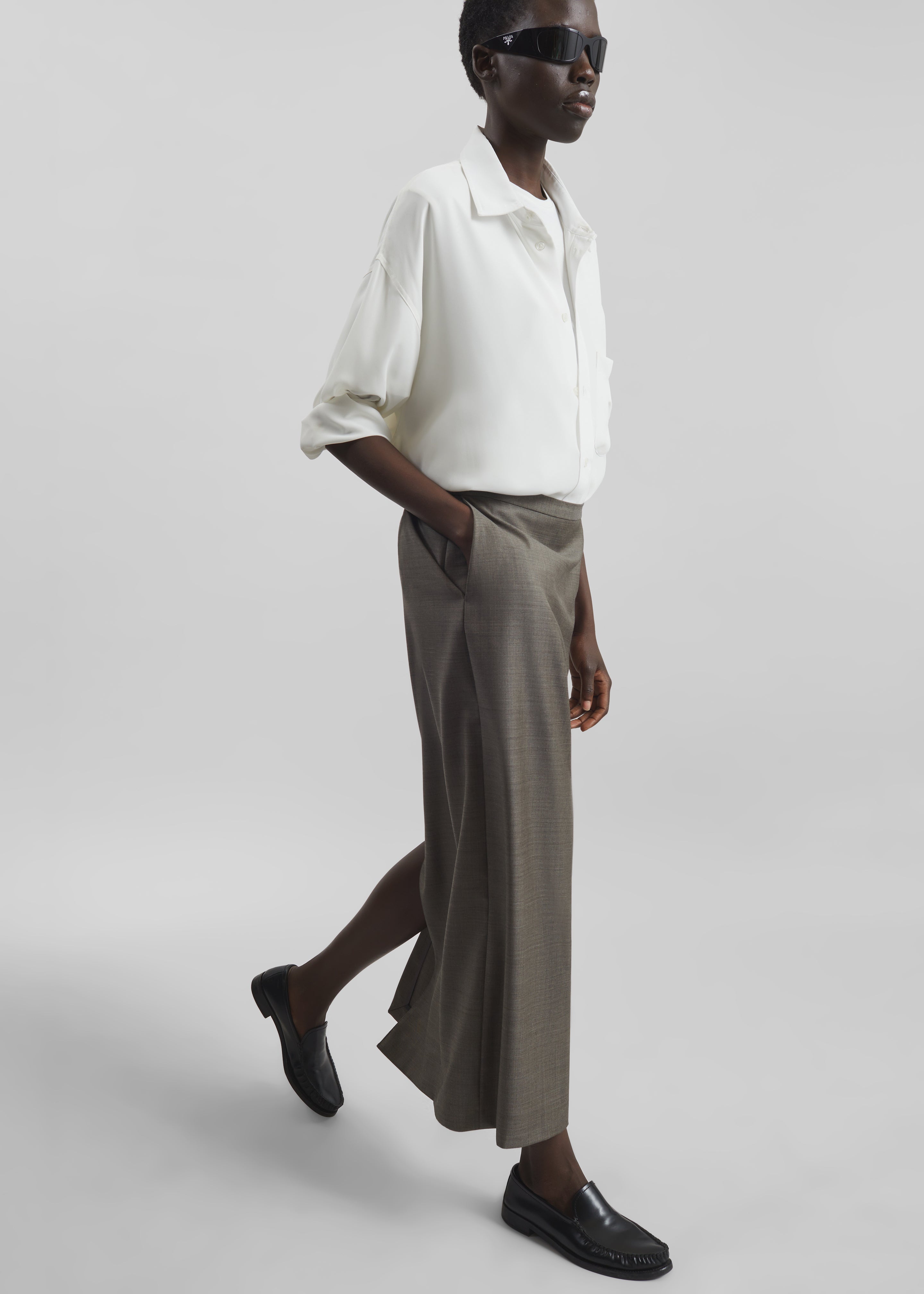 Loulou de Saison Cara Maxi Skirt - Dark Brown Melange - 3