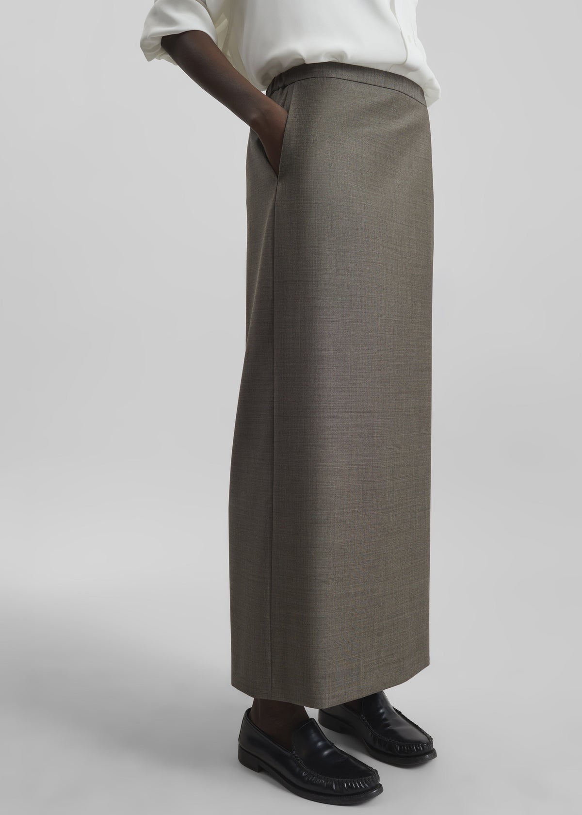 Loulou de Saison Cara Maxi Skirt - Dark Brown Melange - 6