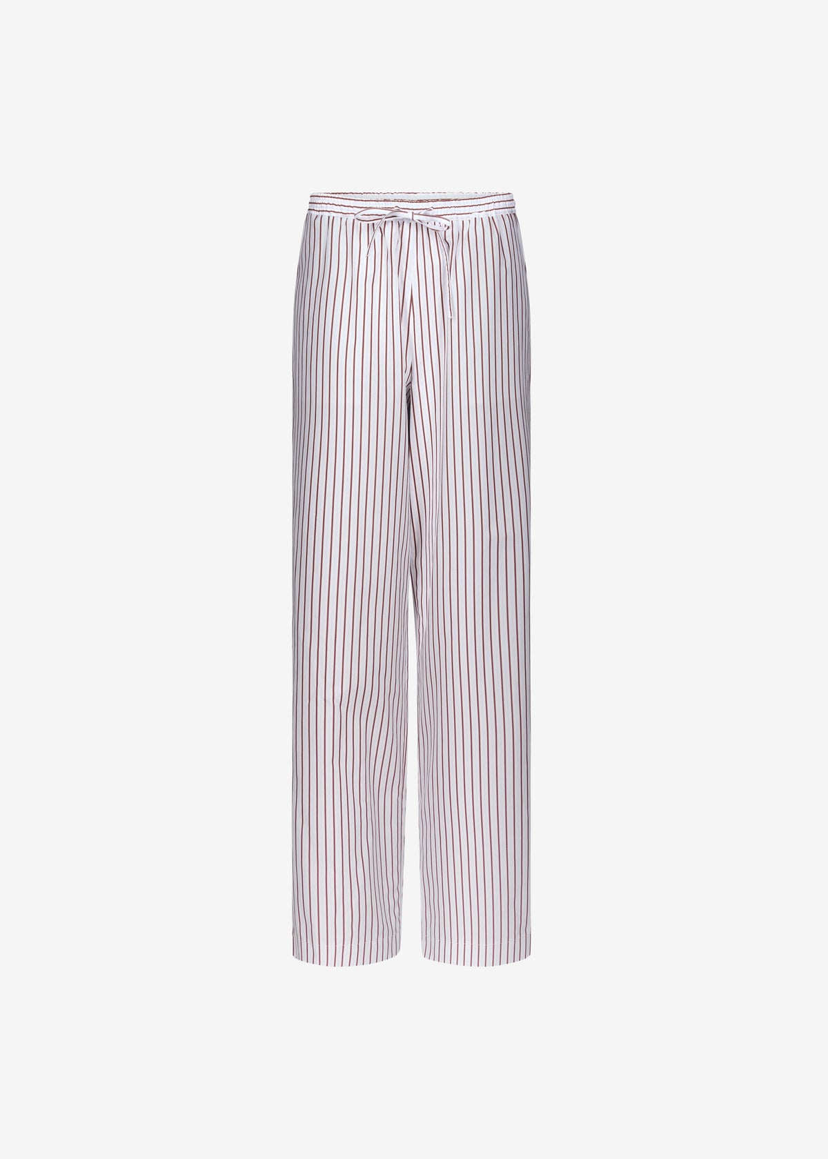 Loulou de Saison Cisco Striped Cotton Trousers - Dark Red/Light Blue - 5