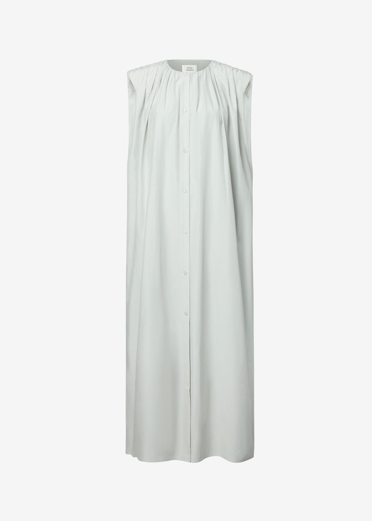 Loulou de Saison Cora Midi Cotton Silk Voile Dress - Mist - 5