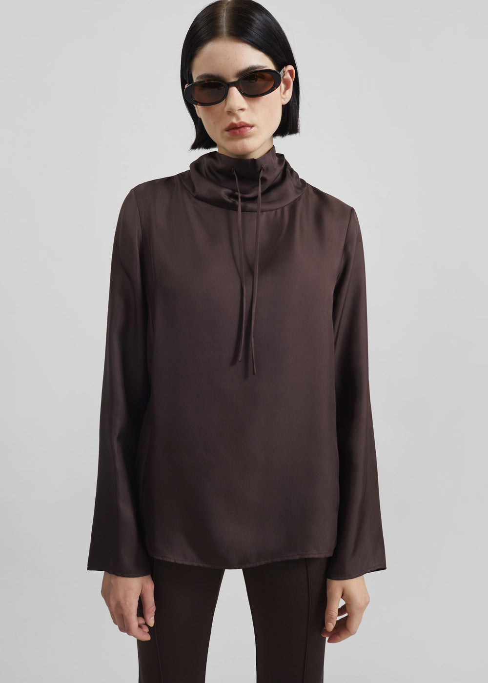 Loulou De Saison Cyna Silk Top - Brown