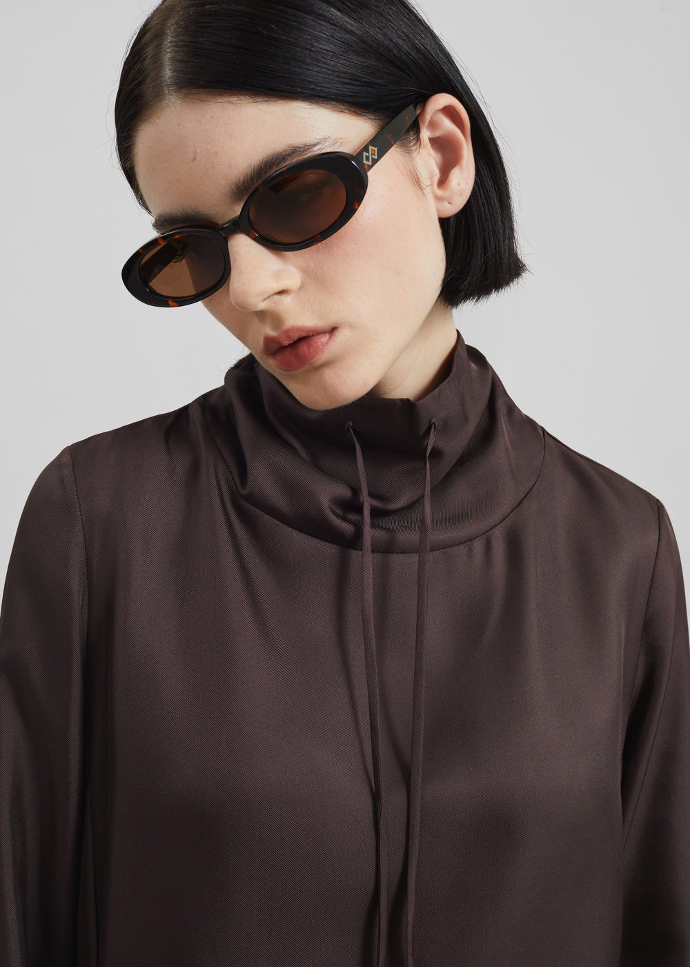 Loulou De Saison Cyna Silk Top - Brown - 1