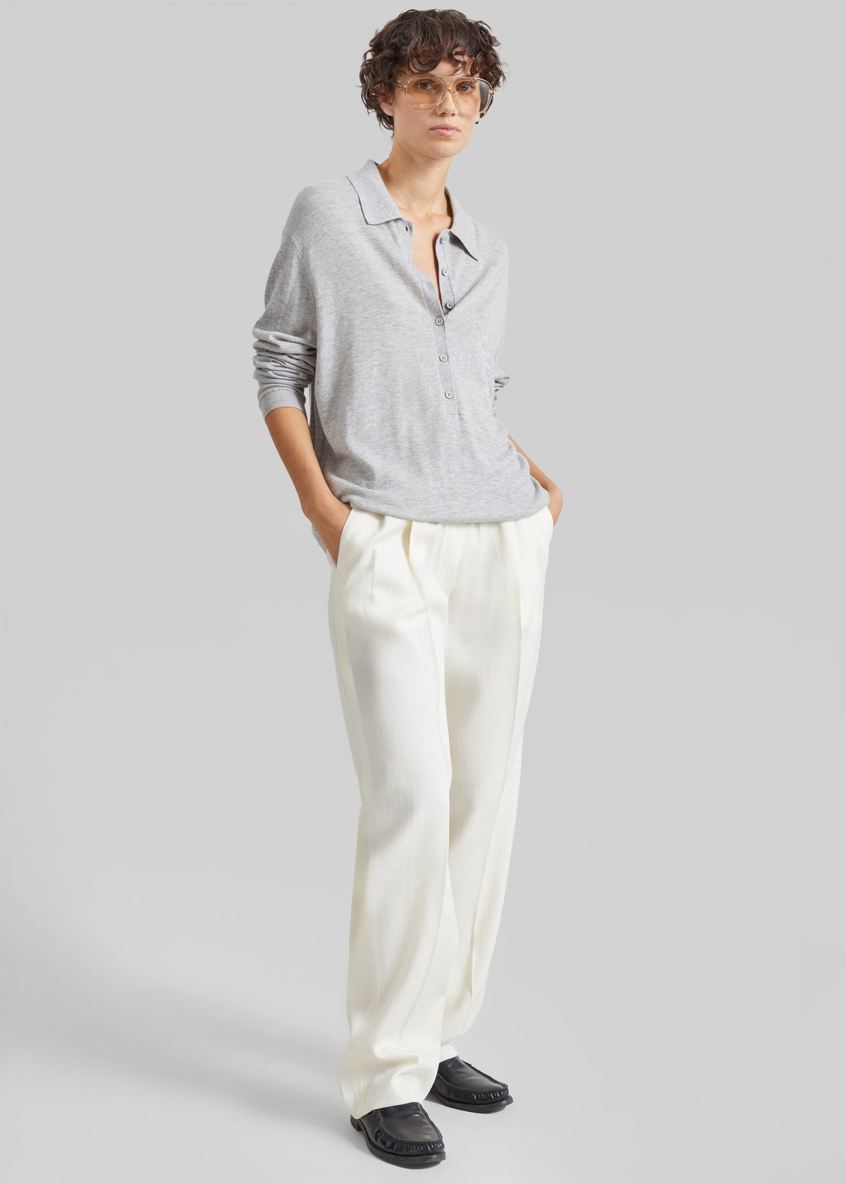 Loulou de Saison Dan Elastic Waistband Trousers - White