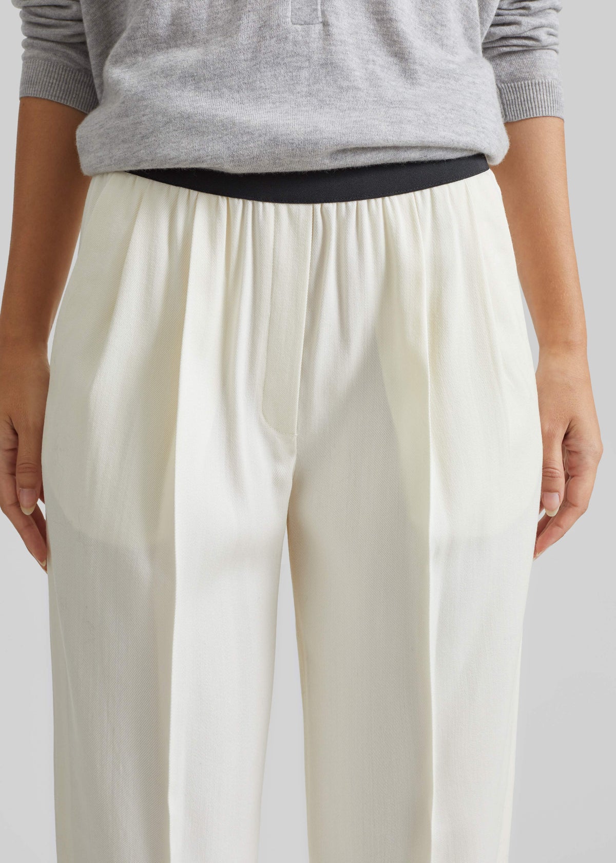 Loulou de Saison Dan Elastic Waistband Trousers - White
