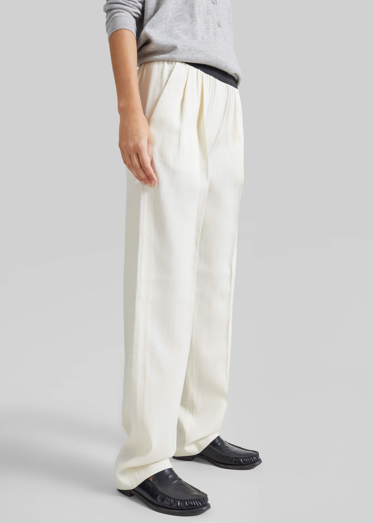 Loulou de Saison Dan Elastic Waistband Trousers - White