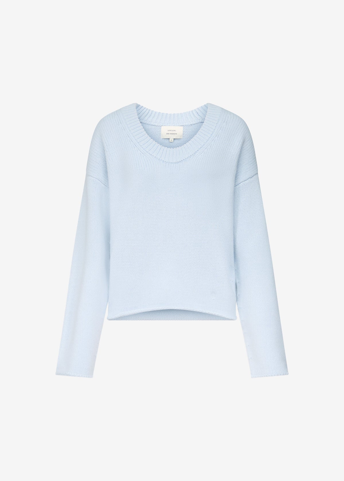 Loulou de Saison Derry Lds U-Neck Sweater - Light Blue - 6