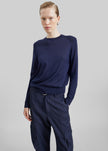 Loulou de Saison Ditto Fine Knit Cashmere Sweater - Navy