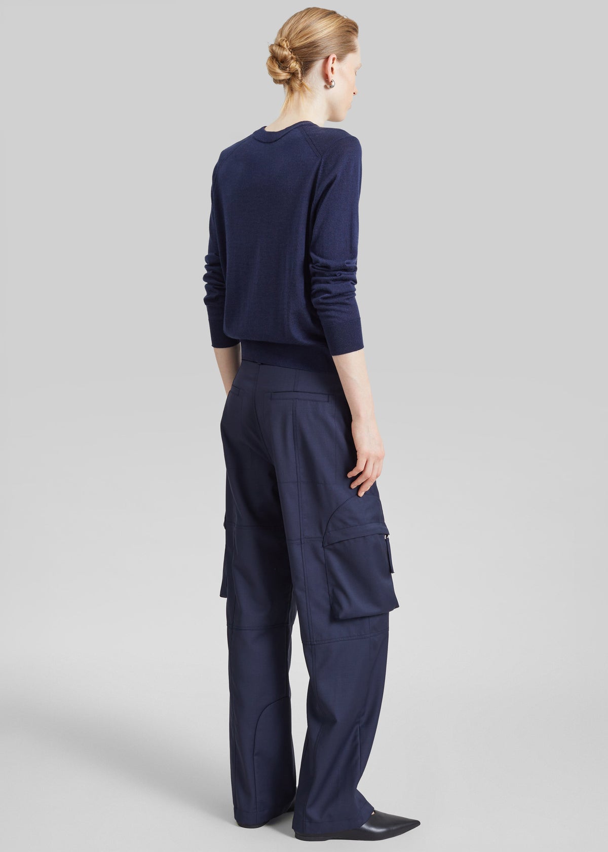 Loulou de Saison Ditto Fine Knit Cashmere Sweater - Navy - 4