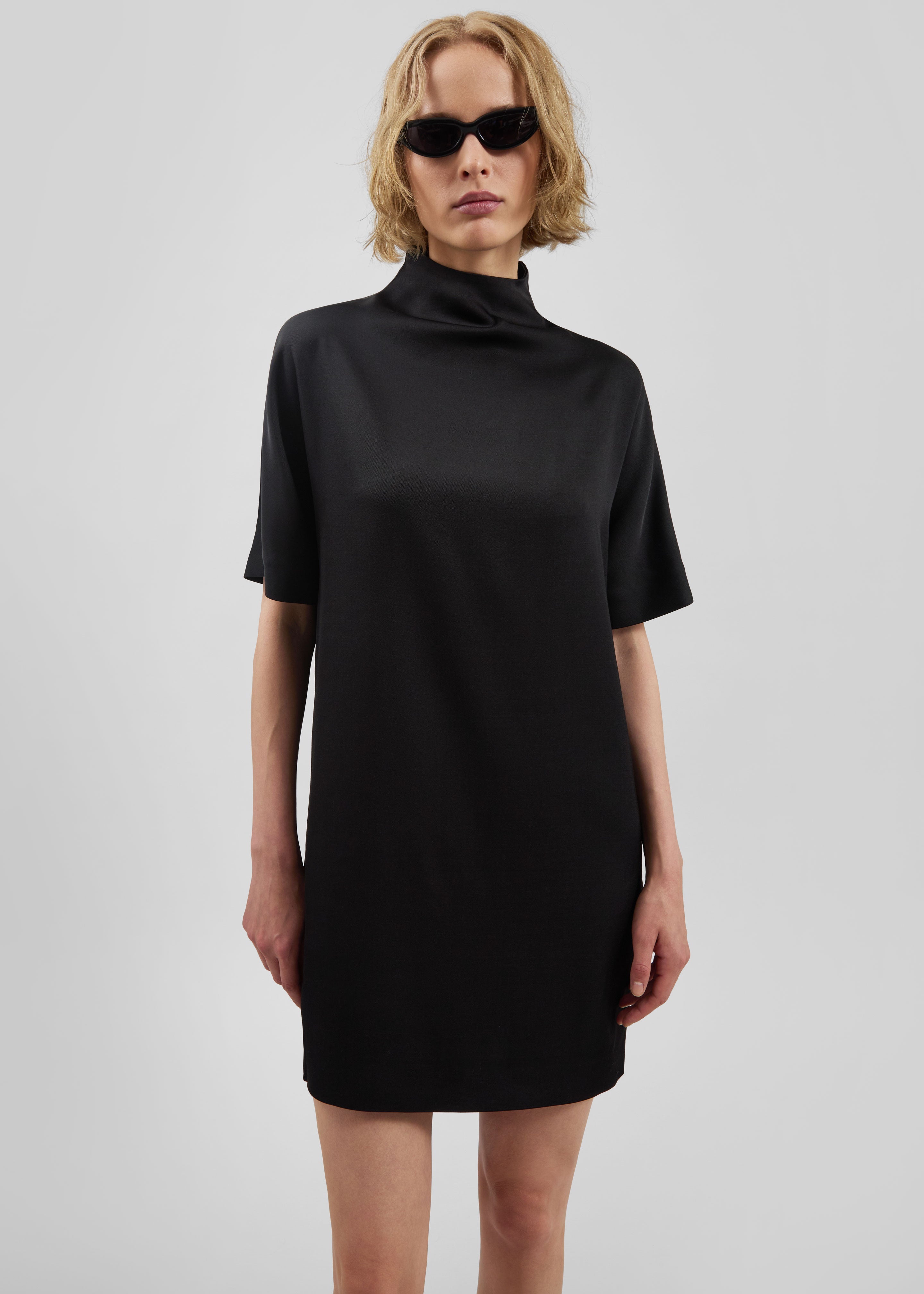 Loulou de Saison Elton Short Sleeve Mini Dress – Black - 4