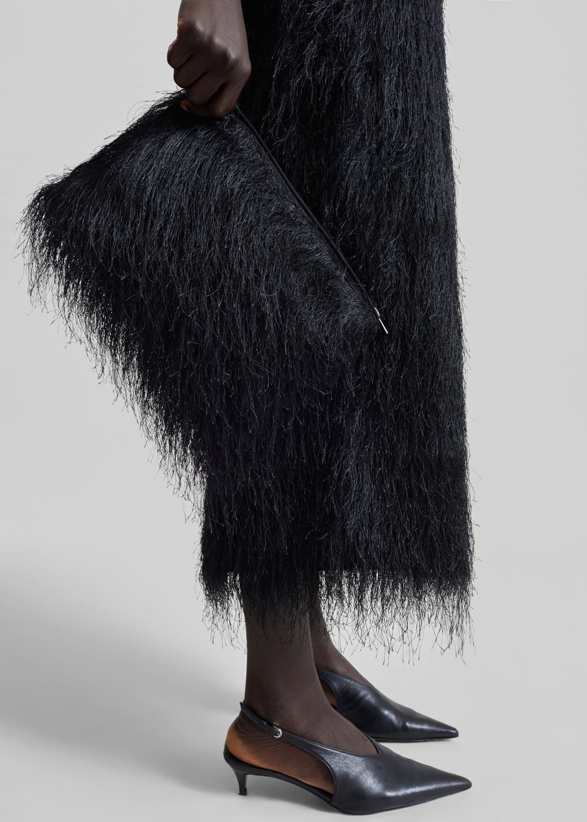 Loulou De Saison Evano Fringed Clutch - Black - 7