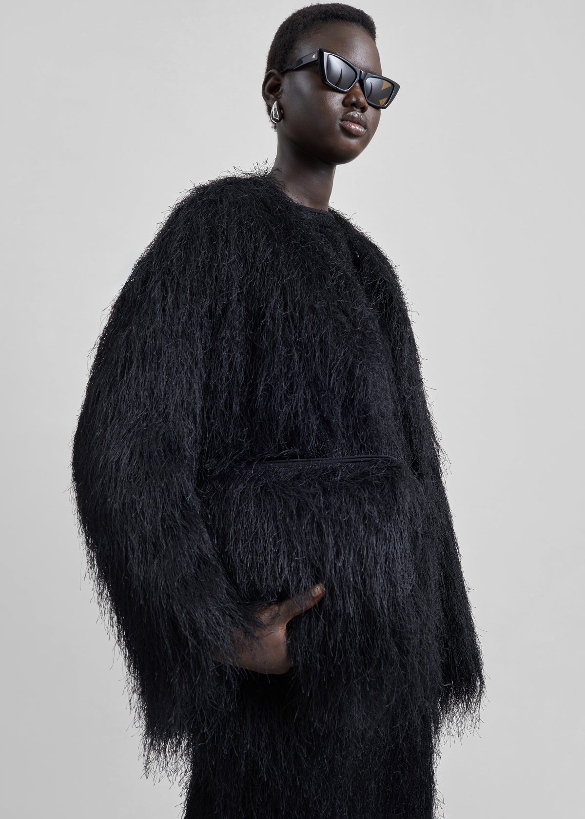 Loulou De Saison Evano Fringed Clutch - Black - 5