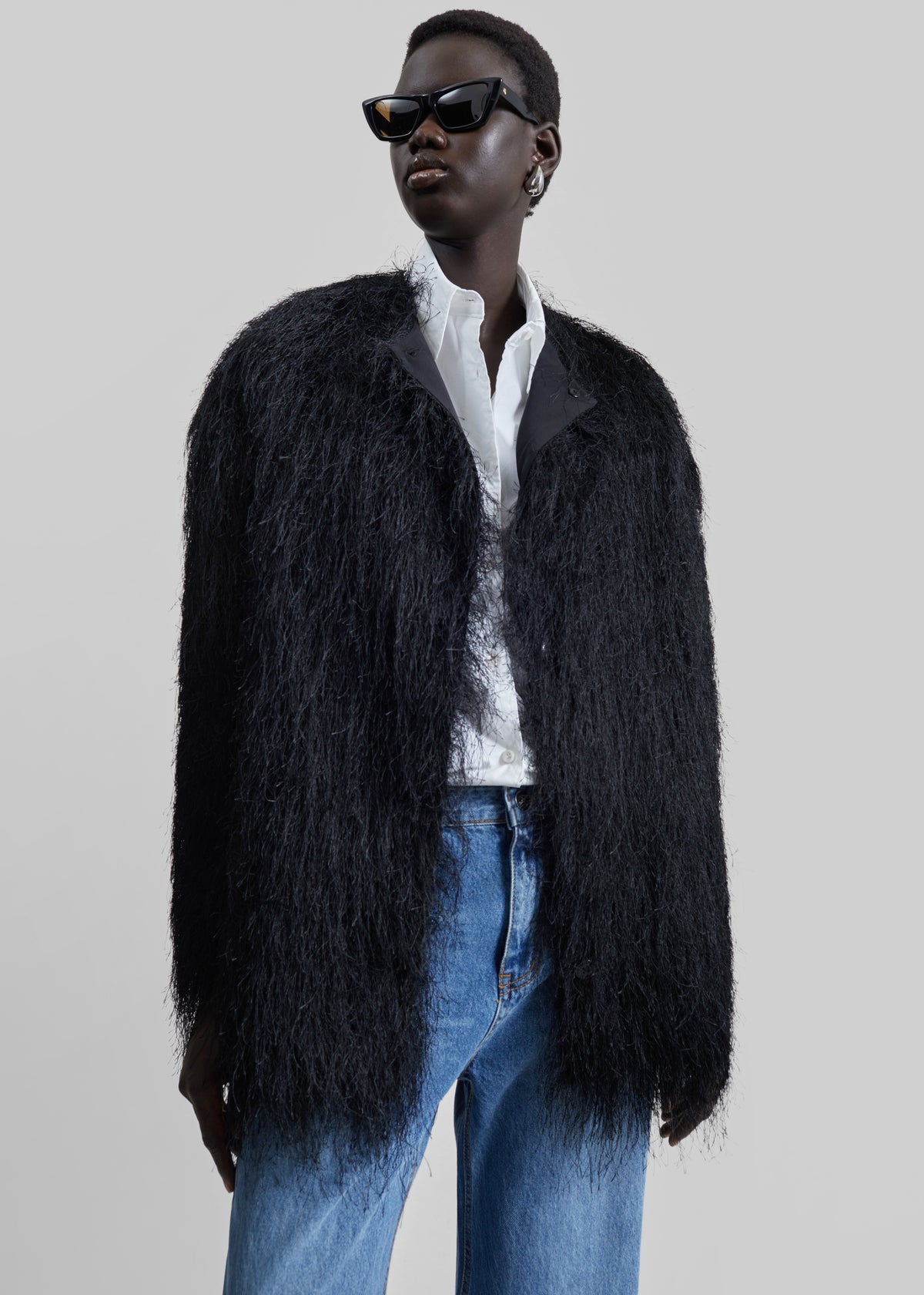 Loulou De Saison Filipo Fringed Coat - Black - 3