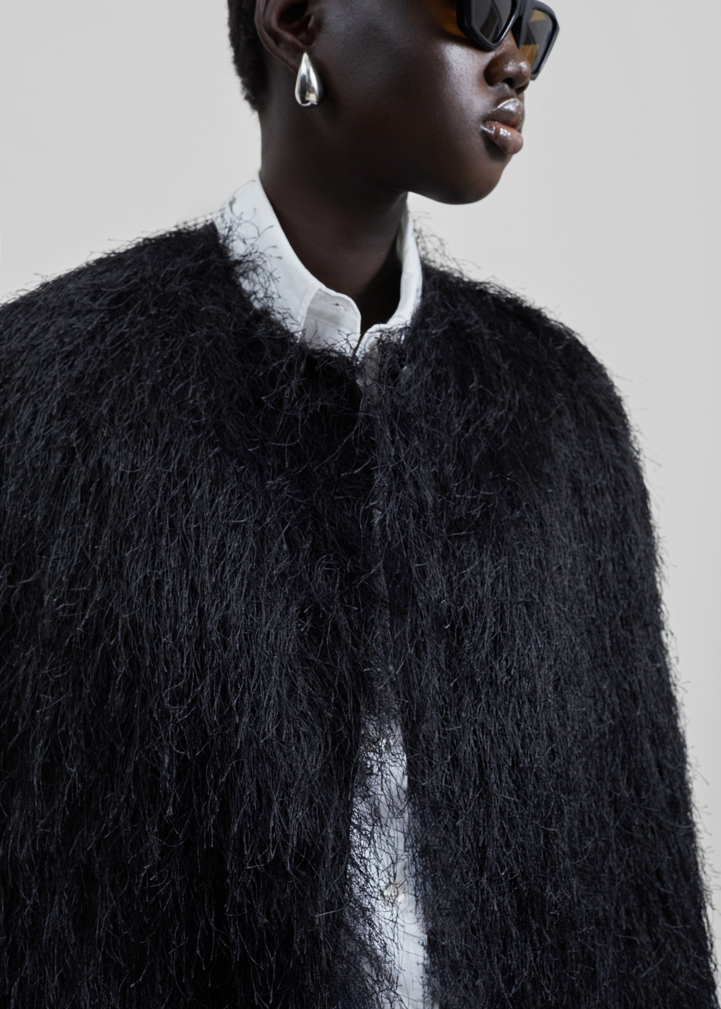 Loulou De Saison Filipo Fringed Coat - Black - 4