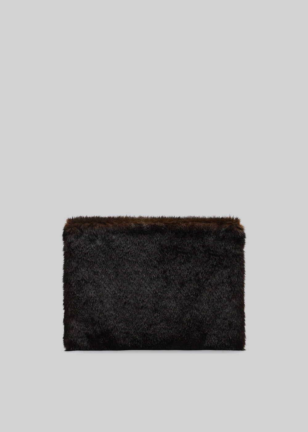 Loulou de Saison Flint Faux Fur Pouch - Grizzly - 1