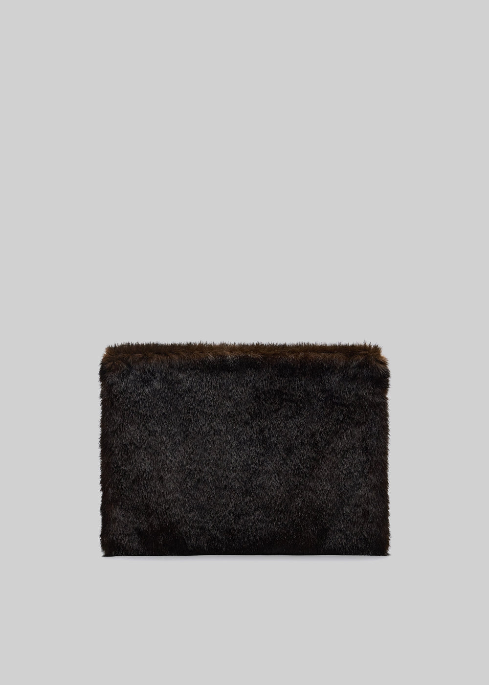 Loulou de Saison Flint Faux Fur Pouch - Grizzly - 1