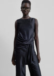 Loulou De Saison Fonda Draped Top - Black