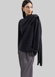 Loulou de Saison maglione Frances in cashmere con sciarpa - Antracite