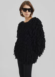 Loulou de Saison Gabin Alpaca Fringes Sweater - Black