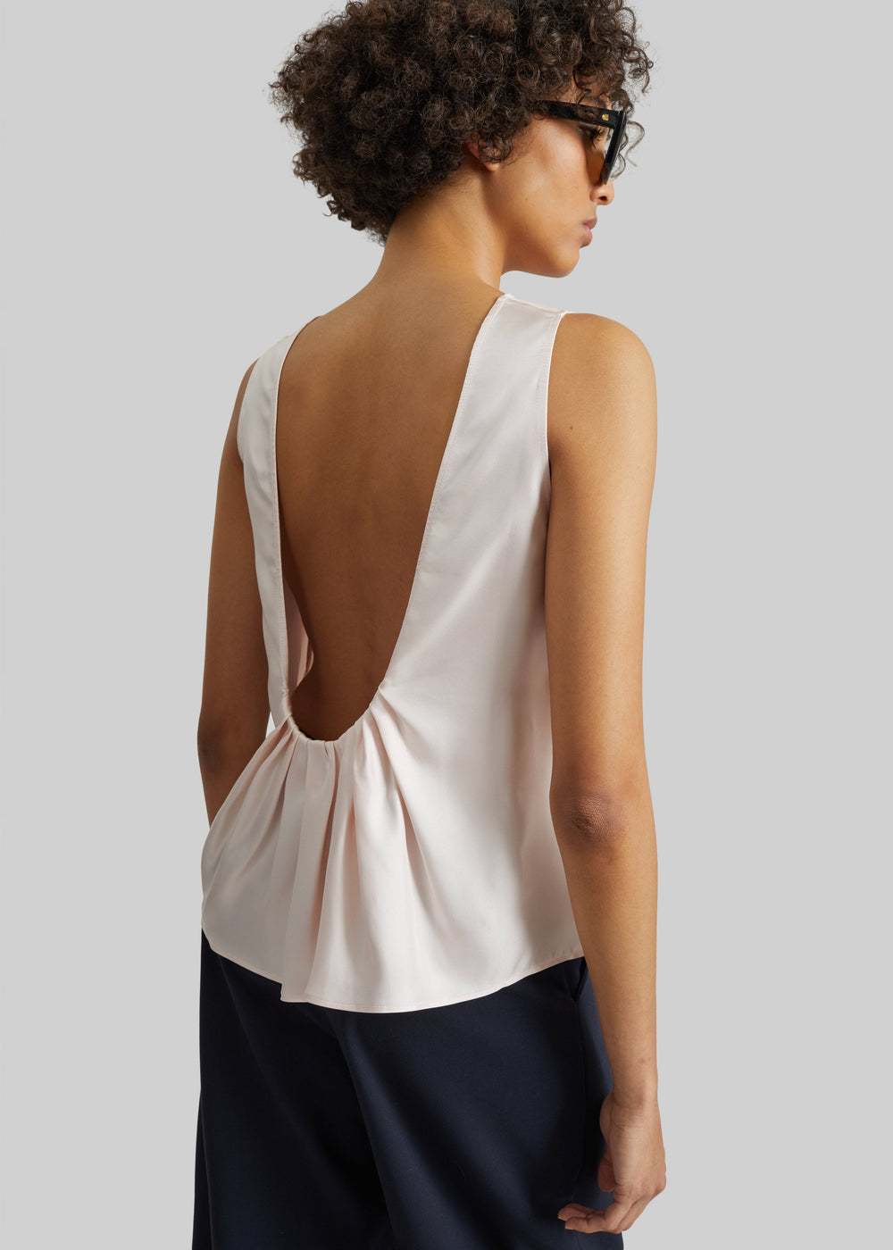 Loulou de Saison Gema Sleeveless Silk Top - Light Pink - 1