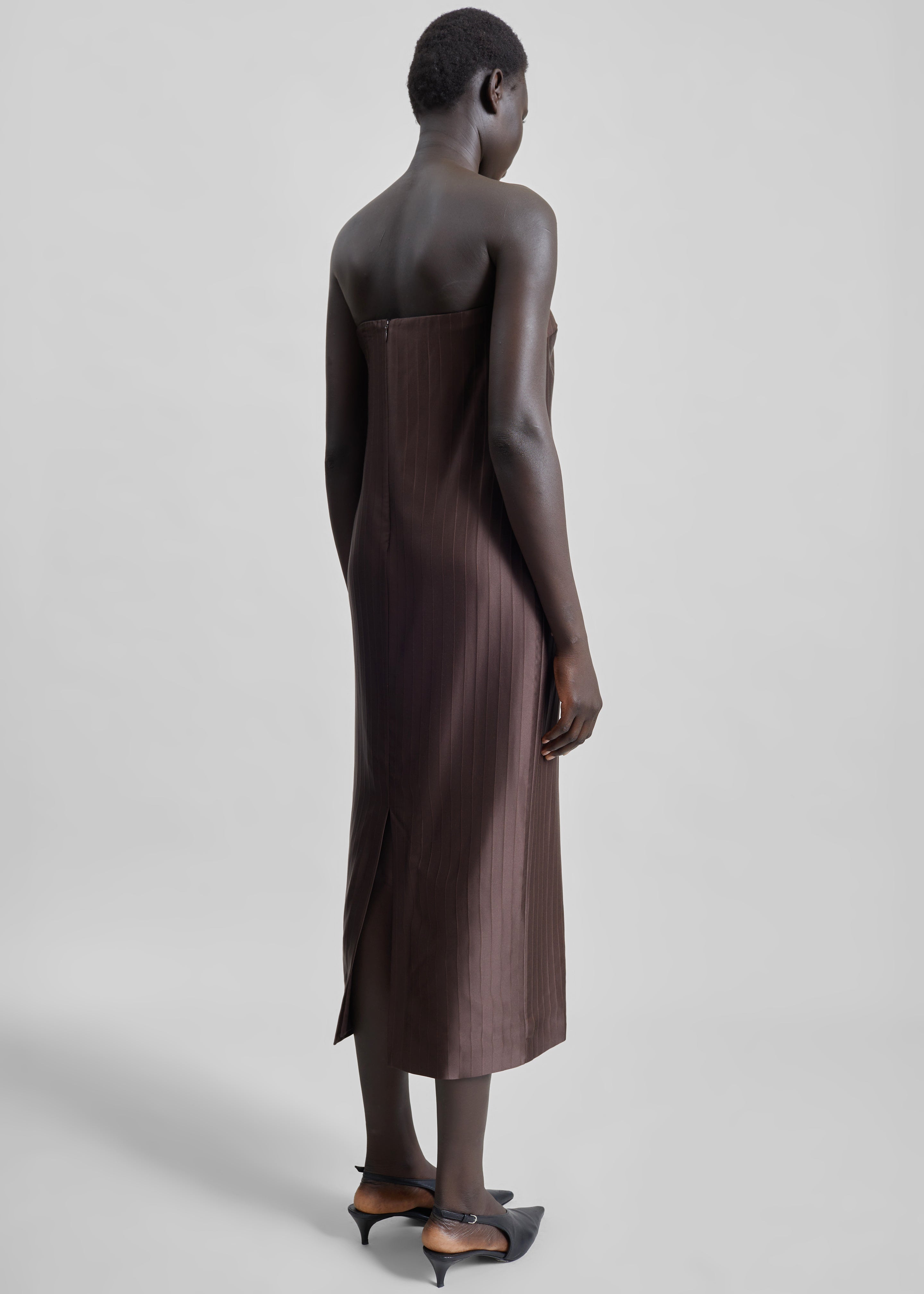 Loulou De Saison Giulia Bustier Dress - Dark Brown - 6