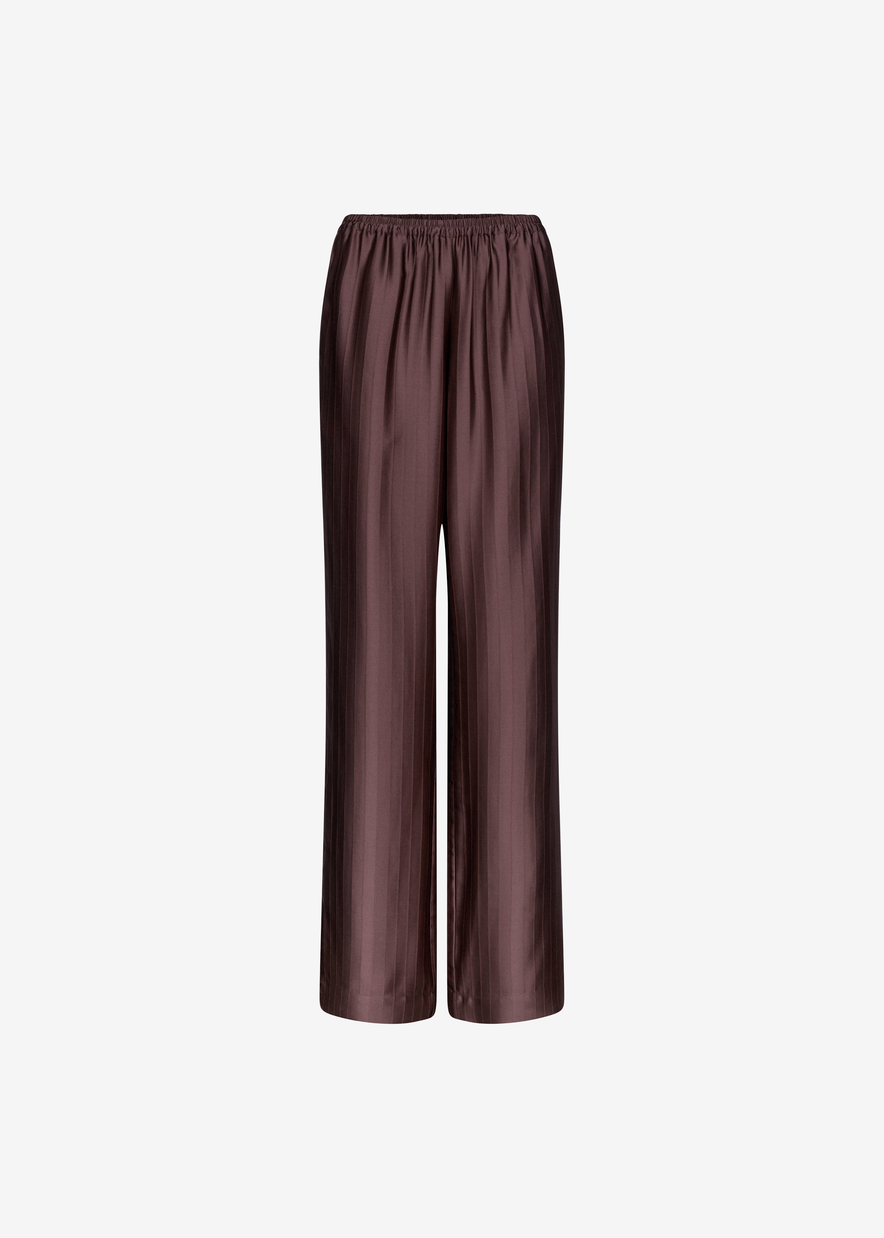 Loulou De Saison Kadala Silk Blend Trousers - Dark Brown - 8