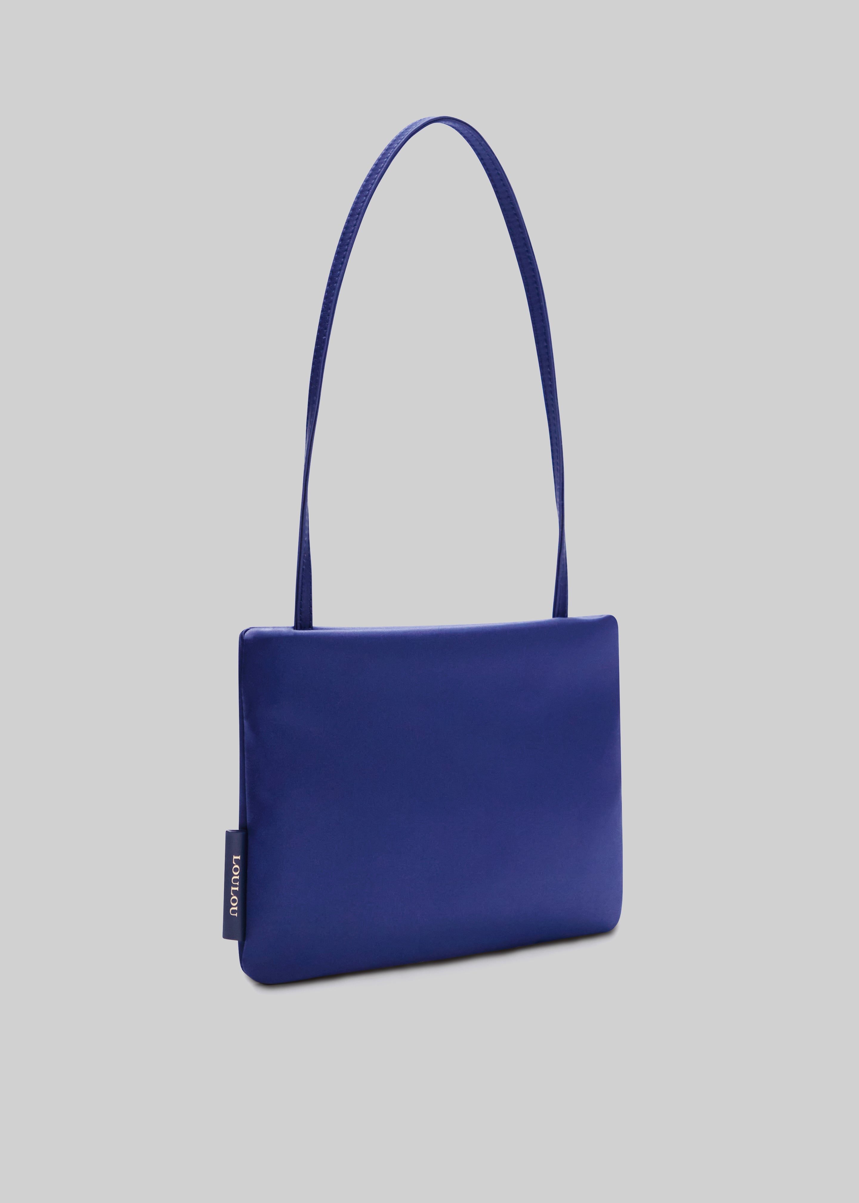 Loulou de Saison Grace Satin Baguette Bag - Navy - 5