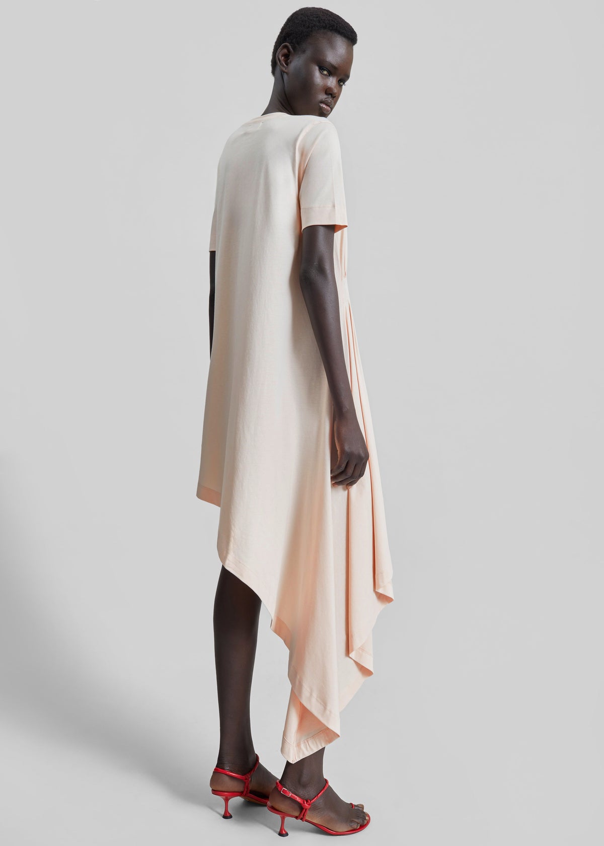Loulou de Saison Igari Asymmetric T-Shirt Dress - Cream Rose Loulou de Saison Igari Asymmetric T-Shirt Dress - Cream Rose
