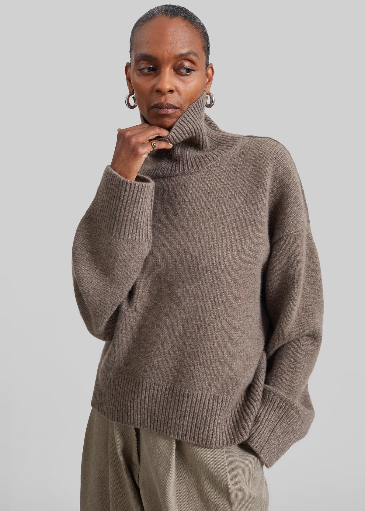 Loulou de Saison Jonah Cashmere Sweater - Nutmeg Melange