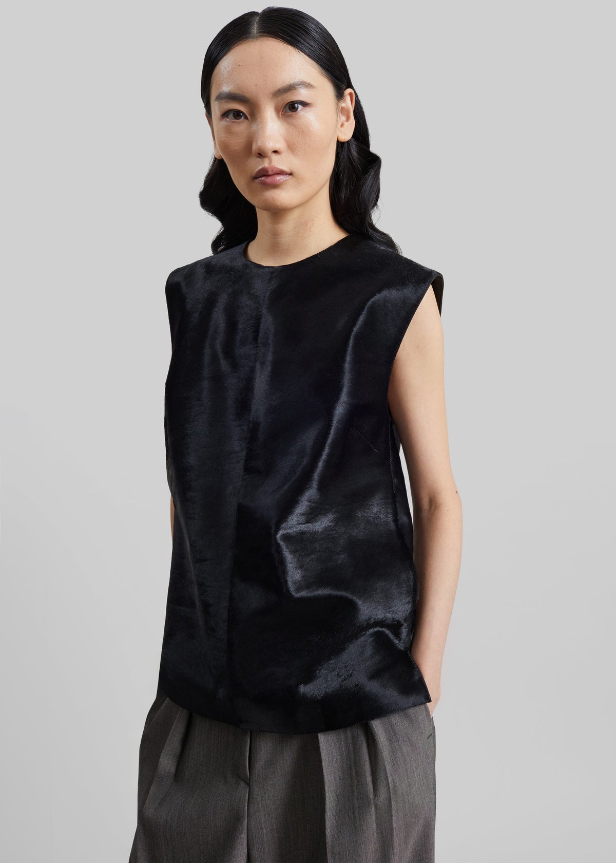 Loulou de Saison top Juni droit sans manches - Noir