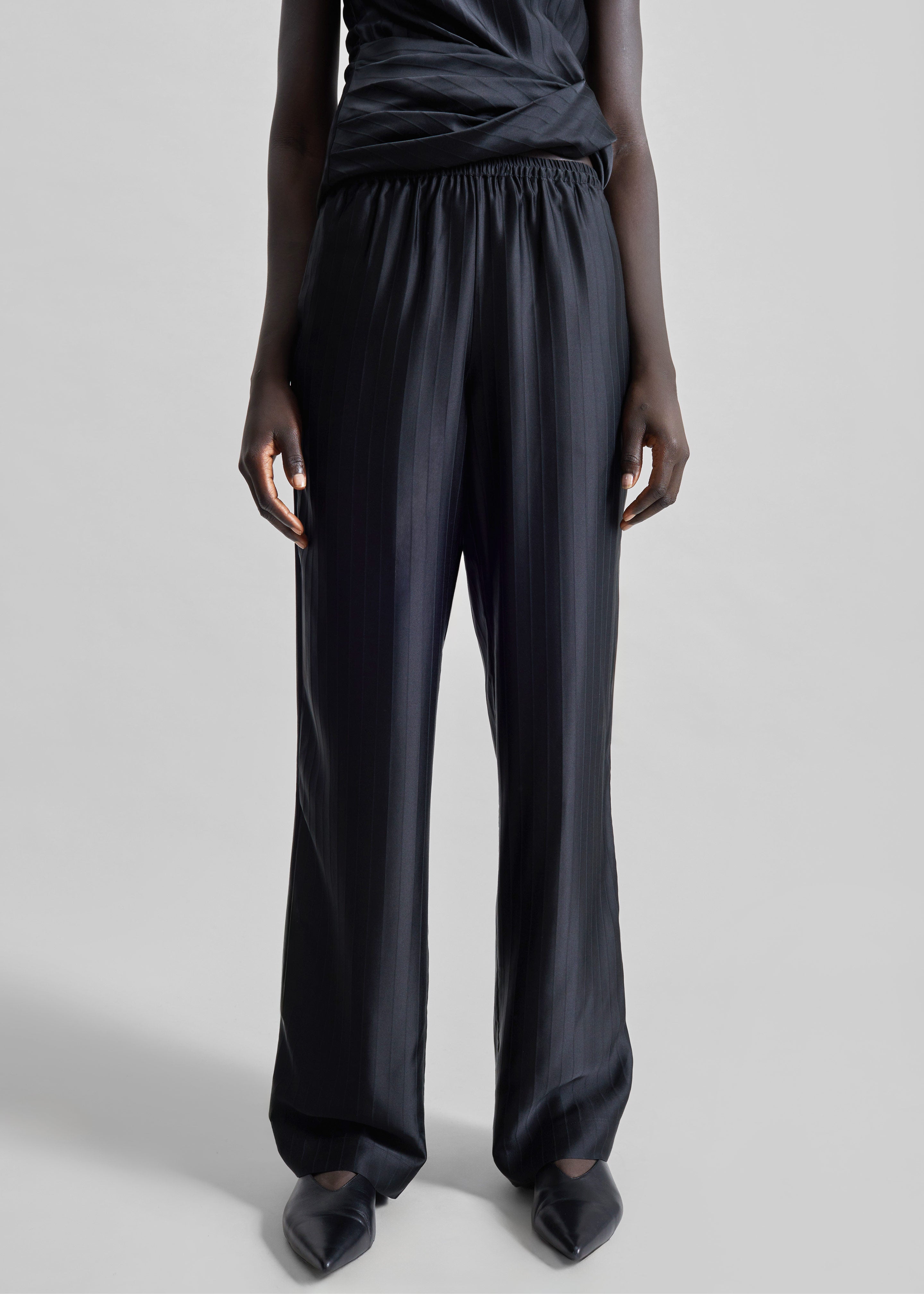 Loulou De Saison Kadala Silk Blend Trousers - Black - 5