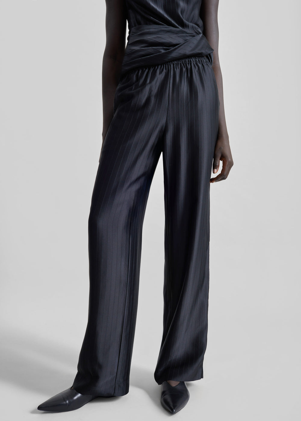 Loulou De Saison Kadala Silk Blend Trousers - Black - 1